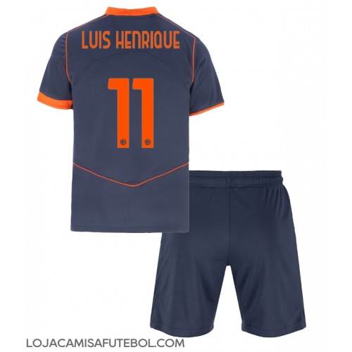 Camisa de Futebol Inter Milan Luis Henrique #11 Equipamento Alternativo Infantil 2025-26 Manga Curta (+ Calças curtas)